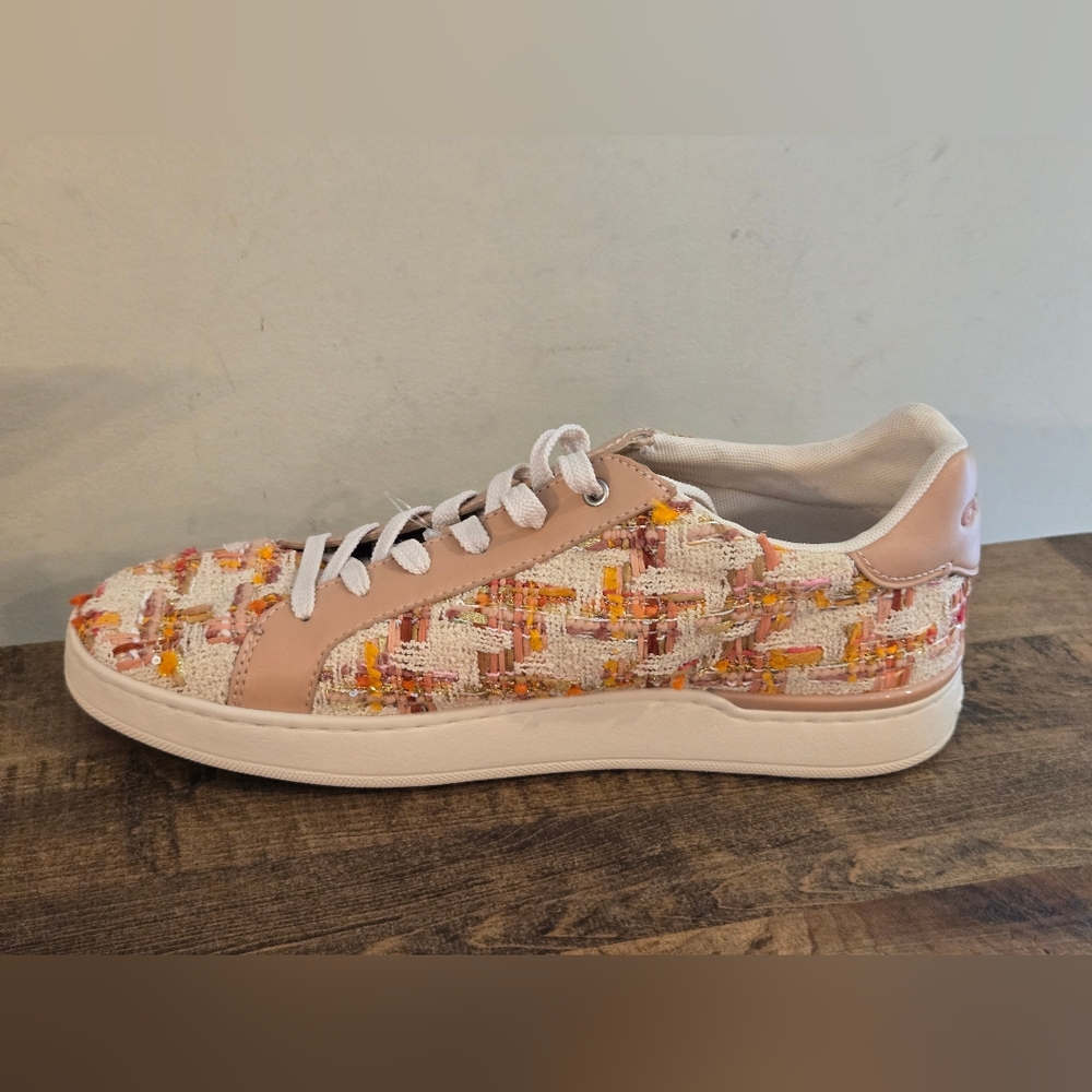 Coach Lowline Natural Multicolor Sneakers with Signature Tweed Pattern SIZE 11 - Picture 10 of 16